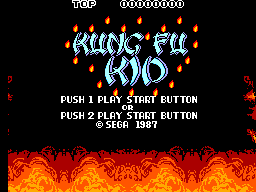 Kung Fu Kid title screen for Sega Master System